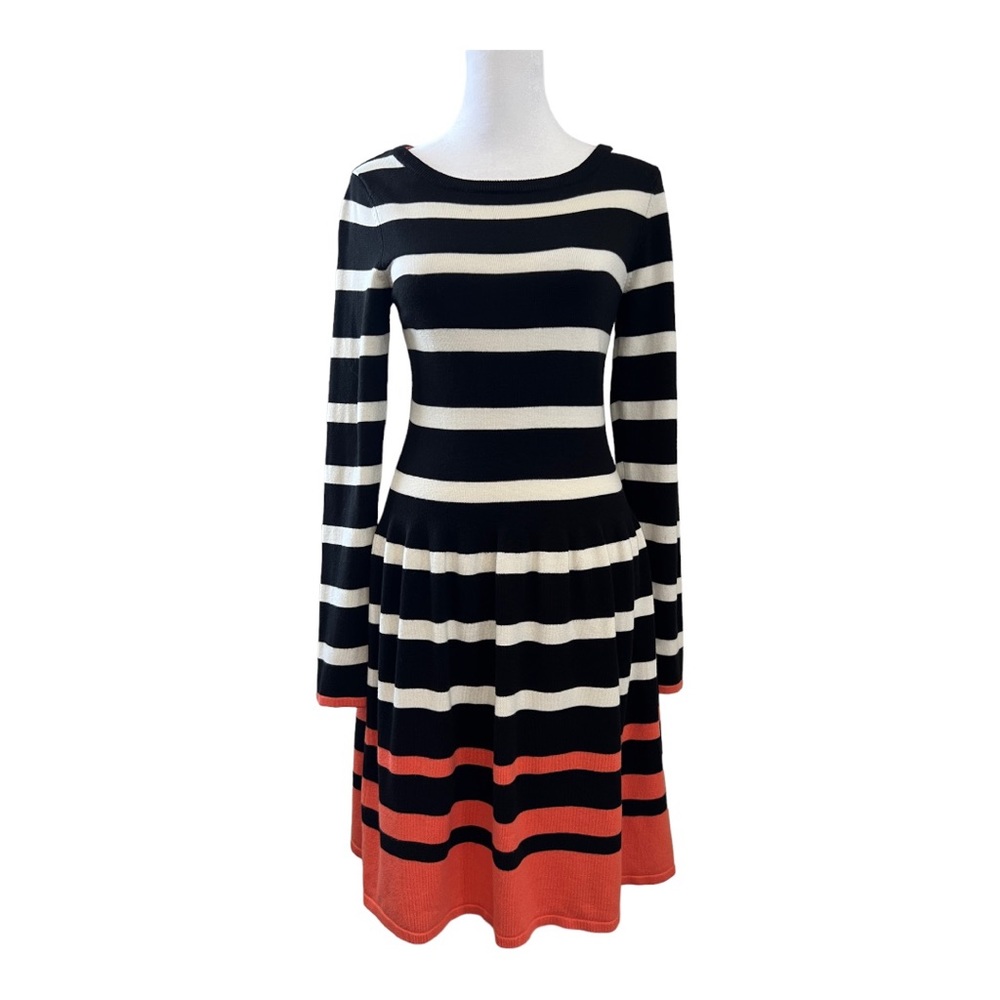 Elija J Stripe Fit and Flare Sweater Dress Size S/CH/P